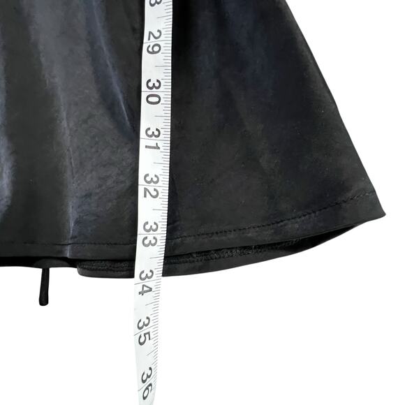 Princess Polly Mini Dress Womens 8 Black Silky Lace Up Back Night Out Flirty - Picture 11 of 15